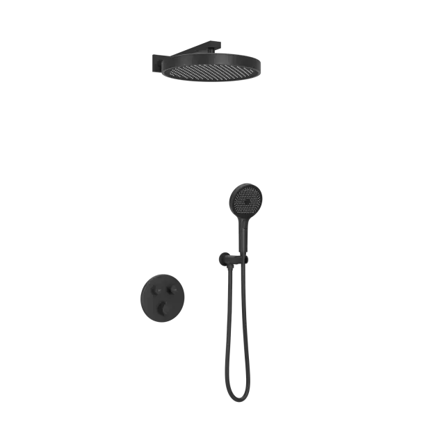Душевой комплект SANCOS Космос (Space) встраиваемый c термостатическим смесителем, цвет черный матовый , арт. SC3006MB