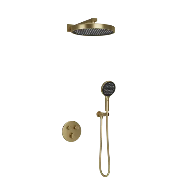 Душевой комплект SANCOS Космос (Space) встраиваемый c термостатическим смесителем, цвет брашированное золото , арт. SC3006BG