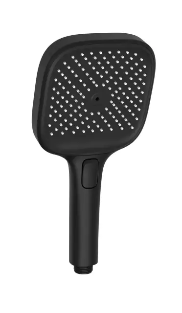 Душевая лейка SANCOS Крона (Nok) квадрат (square), кнопочное управление, 125x125 мм, 3 режима, цвет черный матовый, арт. SC6002MB