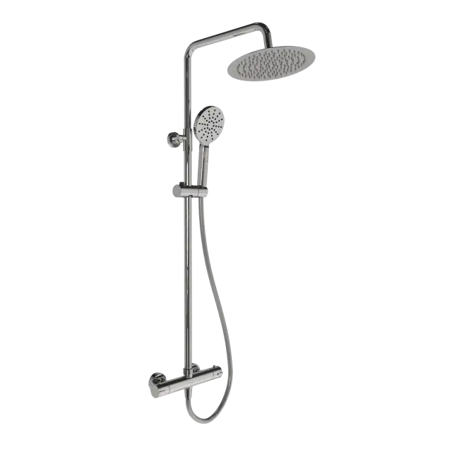 Душевая стойка SANCOS Канедo (Kanedo) с термостатом с верхним душем Ø245 мм, ручным душ Ø120 мм, 4 режима хром SC7200CH