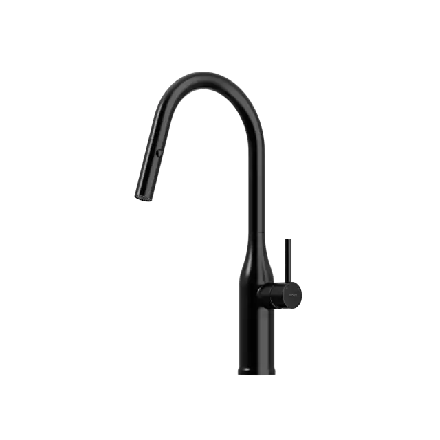 Смеситель для кухни SANCOS Гранд (Grand) с вытяжным изливом, цвет матовый черный, арт. SC4002MB