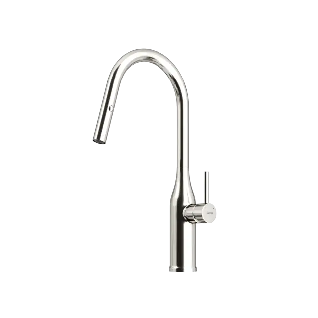 Смеситель для кухни SANCOS Гранд (Grand) с вытяжным изливом, цвет нержавеющая сталь, арт. SC4002BNG