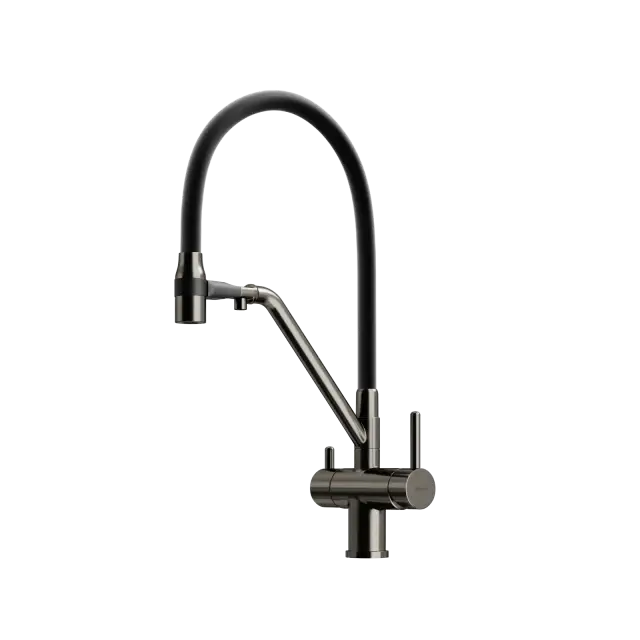 Смеситель для кухни SANCOS Дора (Dora) с возможностью подключения фильтра для воды, цвет вороненая сталь, арт. SC4003GG