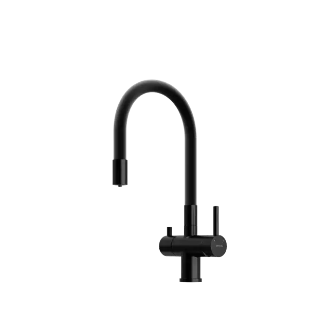 Смеситель для кухни SANCOS Лучия (Lucia) с возможностью подключения фильтра для воды, цвет матовый черный, арт. SC4004MB