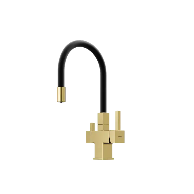 Смеситель для кухни SANCOS Арно (Arno) с возможностью подключения фильтра для воды, цвет брашированное золото, ПВД(PVD) покрытие, арт. SC4005BG