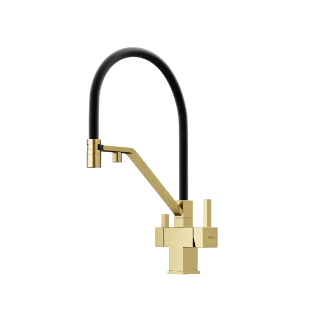 Смеситель для кухни SANCOS Лоро (Loro) c возможностью подключения фильтра для воды, цвет брашированное золото, ПВД(PVD) покрытие, арт. SC4007BG
