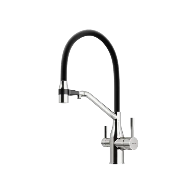 Смеситель для кухни SANCOS Орта (Orta) с возможностью подключения фильтра для воды, цвет брашированный никель, арт. SC4008BN