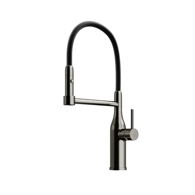 Смеситель для кухни SANCOS Прайд (Pride) с гибким изливом, цвет вороненая сталь, арт. SC4011GG