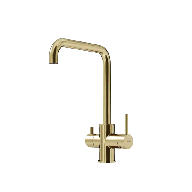 Смеситель для кухни SANCOS Вела (Vela) с возможностью подключения фильтра для воды, брашированное золото, арт. SC4013BG