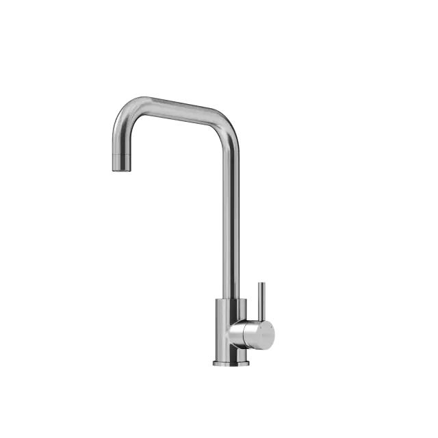 Смеситель для кухни из нержавеющей стали Sancos Сталь (Stainless), с поворотным Г изливом, арт SC12002SS