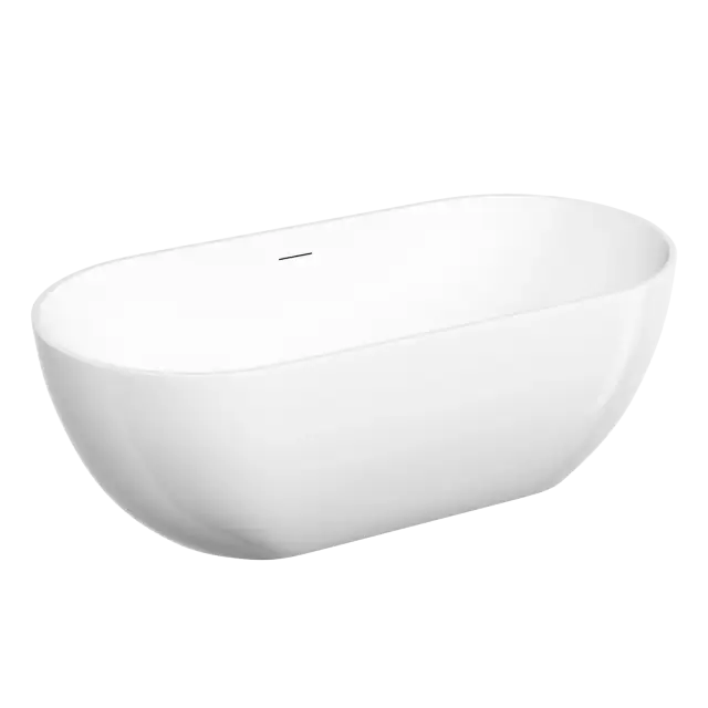 Акриловая ванна Sancos Лист (Leaf) 1700x800x580, отдельностоящая, овальная, с каркасом, со сливом-переливом, донным клапаном с системой 