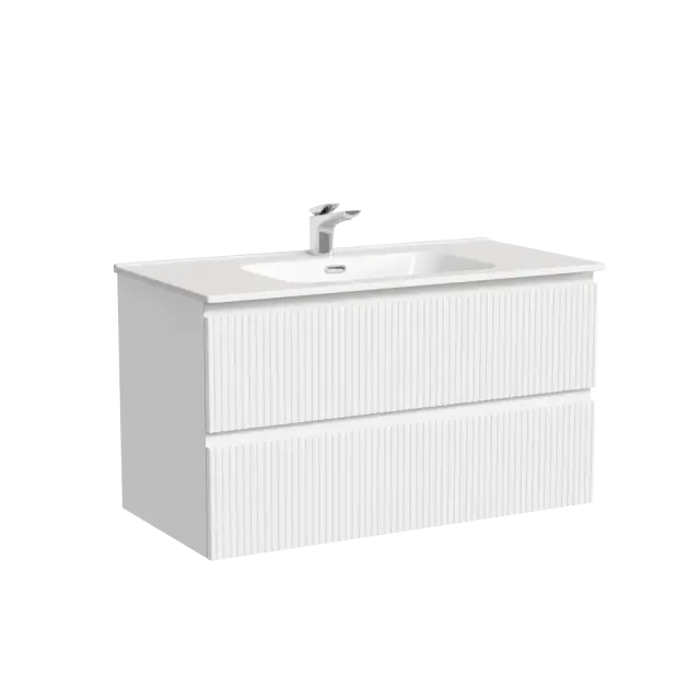 Тумба подвесная SANCOS Snob T 890х445х500, c двумя ящиками оснащенными доводчиками, Bianco, арт.SNT90W