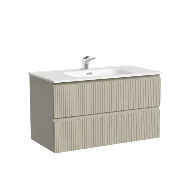 Тумба подвесная SANCOS Snob T 890х445х500, c двумя ящиками оснащенными доводчиками, Beige Soft, арт.SNT90CE