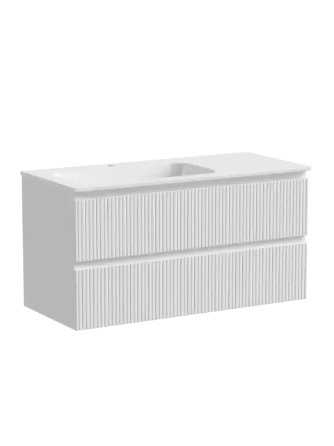 Тумба подвесная SANCOS Snob T левая 995х445х500, c двумя ящиками оснащенными доводчиками, Bianco , арт.SNT100LW