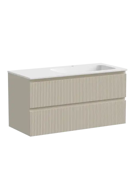 Тумба подвесная SANCOS Snob T правая 995х445х500, c двумя ящиками оснащенными доводчиками, Beige Soft , арт.SNT100RCE