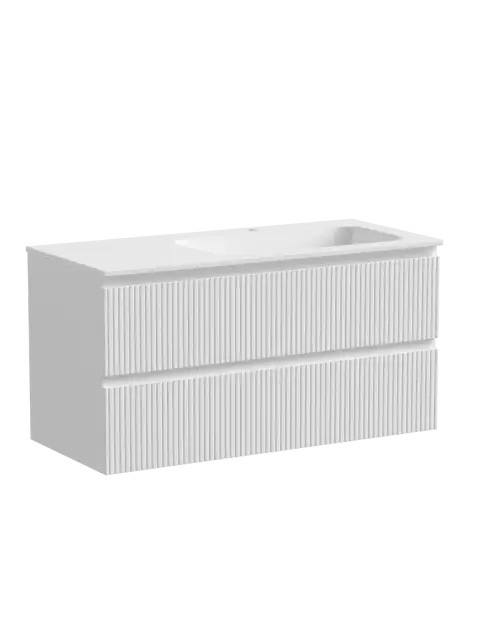 Тумба подвесная SANCOS Snob T правая 995х445х500, c двумя ящиками оснащенными доводчиками, Bianco , арт.SNT100RW