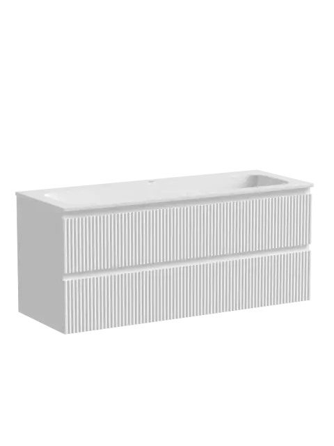 Тумба подвесная SANCOS Snob R 1195х445х500, c двумя ящиками оснащенными доводчиками, Bianco, арт.SNR120W