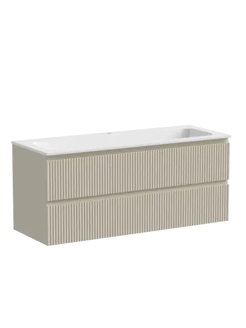 Тумба подвесная SANCOS Snob R 1195х445х500, c двумя ящиками оснащенными доводчиками, Beige Soft, арт.SNR120CE