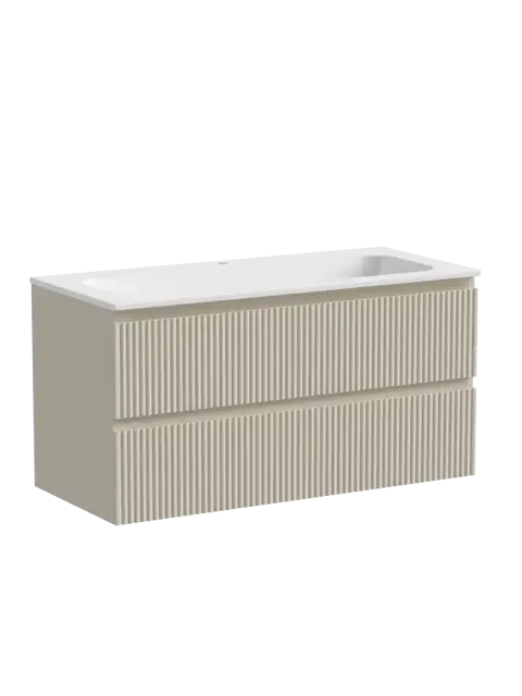 Тумба подвесная SANCOS Snob R 995х445х500, c двумя ящиками оснащенными доводчиками, Beige Soft , арт.SNR100CE