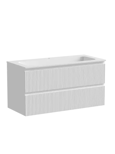 Тумба подвесная SANCOS Snob R 995х445х500, c двумя ящиками оснащенными доводчиками, Bianco, арт.SNR100W