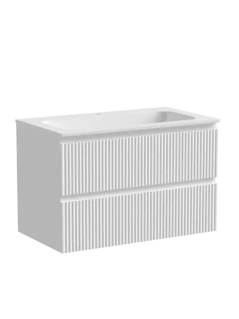 Тумба подвесная SANCOS Snob R 790х445х500, c двумя ящиками оснащенными доводчиками, Bianco, арт.SNR80W