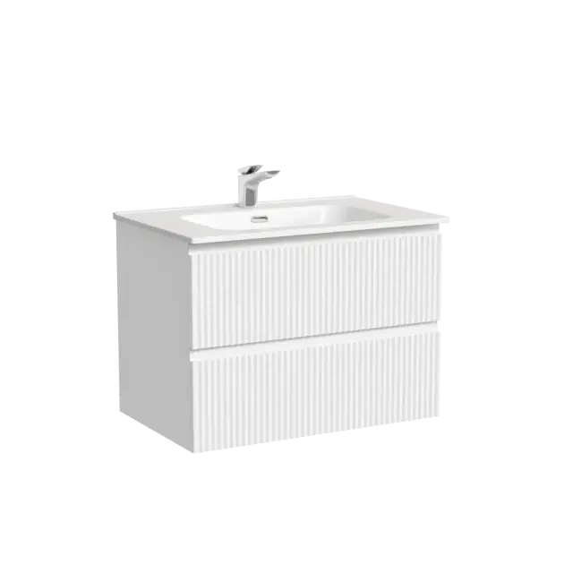 Тумба подвесная SANCOS Snob R 690х445х500, c двумя ящиками оснащенными доводчиками, Bianco, арт.SNR70W