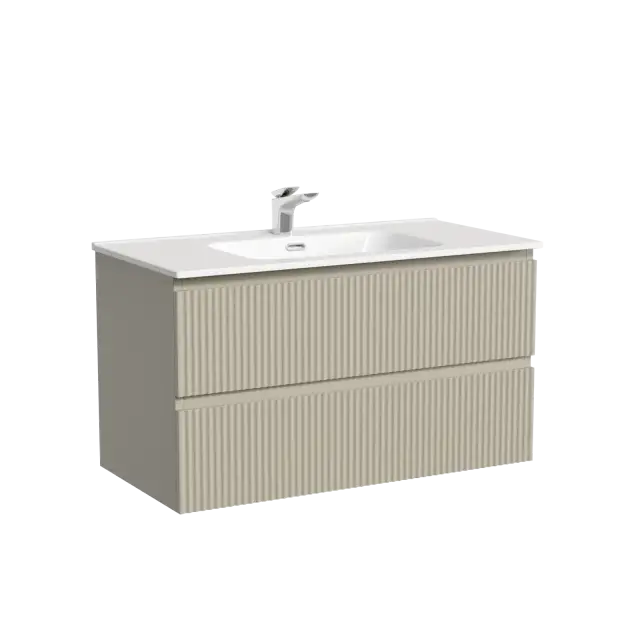 Тумба подвесная SANCOS Snob R 890х445х500, c двумя ящиками оснащенными доводчиками, Beige Soft , арт.SNR90CE