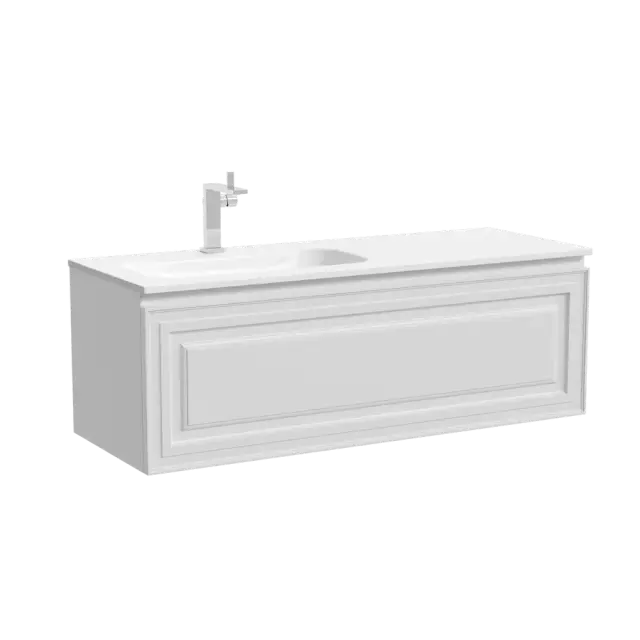 Тумба подвесная SANCOS Very левая 1195х445х406, c одним  ящиком оснащенным доводчиками, Bianco , арт.VR120LW