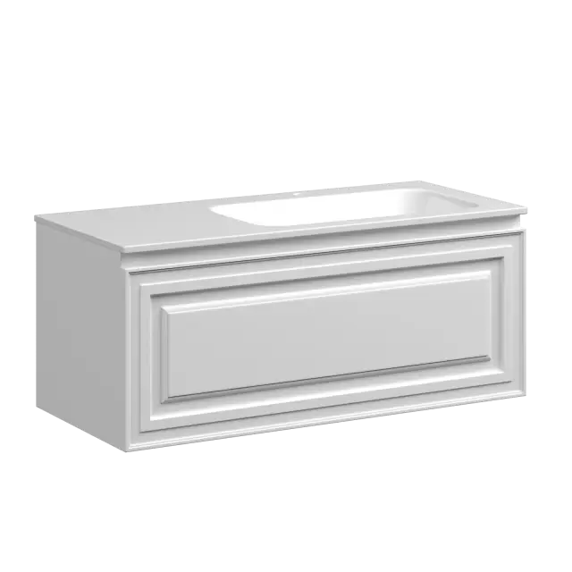 Тумба подвесная SANCOS Very 995х445х406, c одним  ящиком оснащенным доводчиками, правая , Bianco , арт.VR100RW