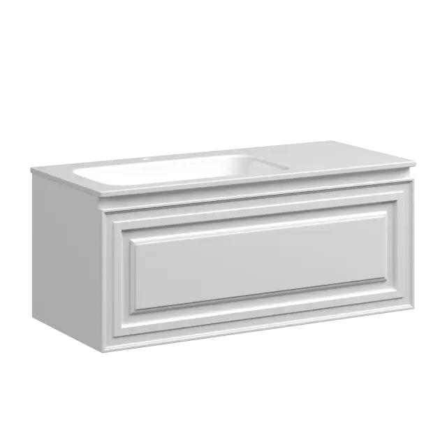 Тумба подвесная SANCOS Very 995х445х406, c одним  ящиком оснащенным доводчиками, левая , Bianco , арт.VR100LW