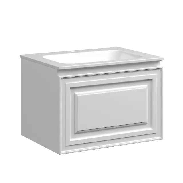 Тумба подвесная SANCOS Very 590х445х406, c одним  ящиком оснащенным доводчиками, Bianco , арт.VR60W