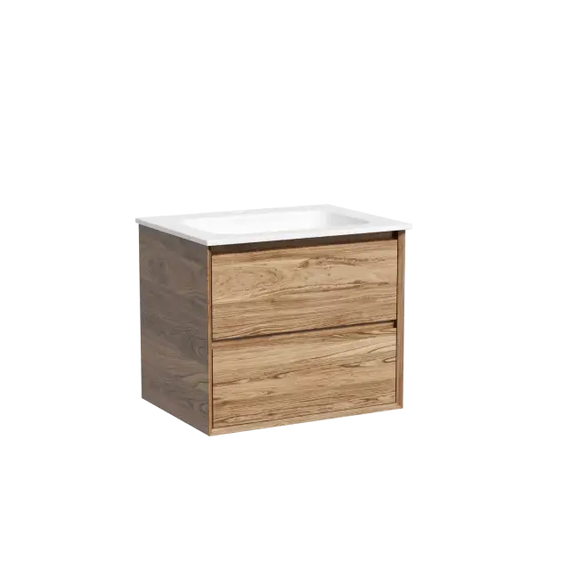 Тумба подвесная SANCOS Marmi 2.0 590х445х520 c двумя ящиками оснащенными доводчиками скрытого монтажа, цвет дуб чарльстон, арт.MR2.060ECH