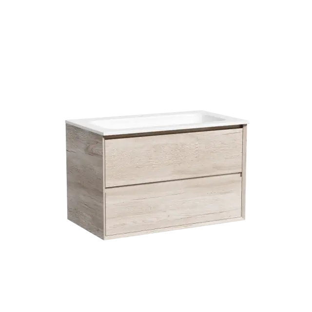 Тумба подвесная SANCOS Marmi 2.0 790х445х520 c двумя ящиками оснащенными доводчиками скрытого монтажа, цвет дуб галифакс натуральный, арт. MR2.080EG