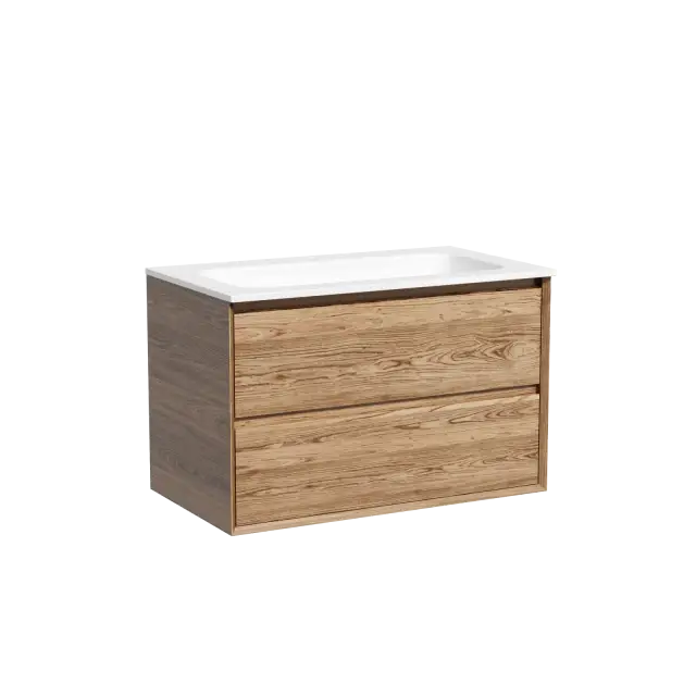 Тумба подвесная SANCOS Marmi 2.0 790х445х520 c двумя ящиками оснащенными доводчиками скрытого монтажа, цвет дуб чарльстон, арт.MR2.080ECH