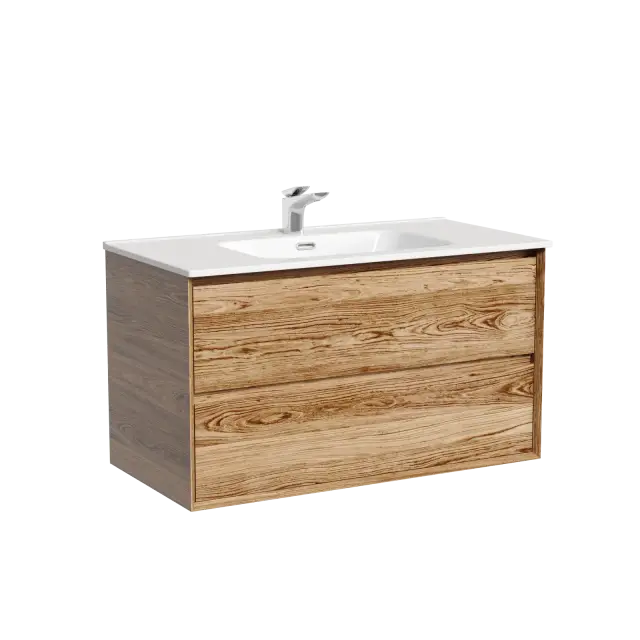 Тумба подвесная SANCOS Marmi 2.0 890х445х520 с двумя ящиками оснащенными доводчиками скрытого монтажа, дуб чарльстон, арт.MR2.090ECH