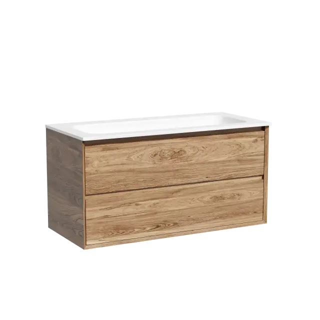Тумба подвесная SANCOS Marmi 2.0 995х445х520 c двумя ящиками оснащенными доводчиками скрытого монтажа, цвет дуб чарльстон, арт.MR2.0100ECH