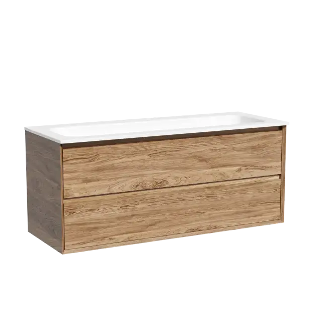 Тумба подвесная SANCOS Marmi 2.0 1195х445х520 c двумя ящиками оснащенными доводчиками скрытого монтажа, цвет дуб чарльстон, арт.MR2.0120ECH