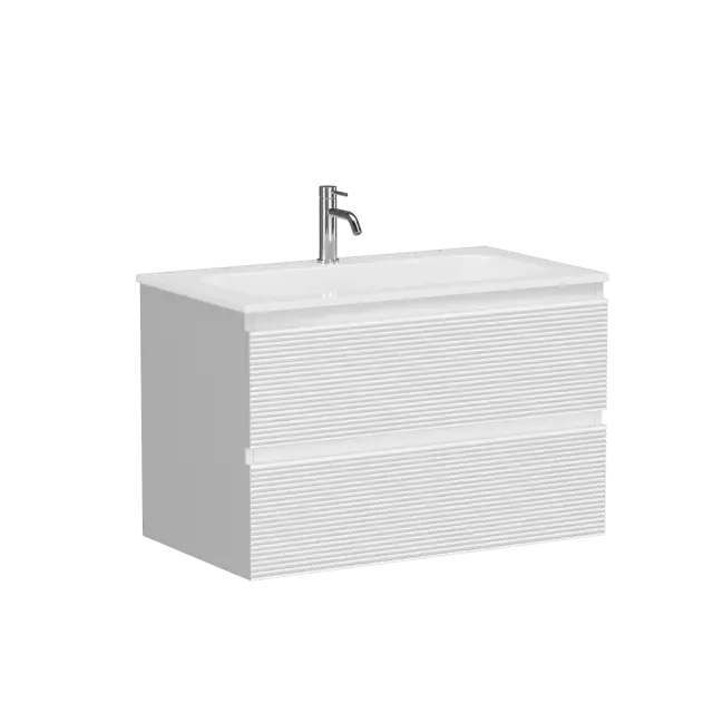 Тумба подвесная SANCOS Folk 790х445х500, c двумя ящиками оснащенными доводчиками, Bianco, арт.FL80W