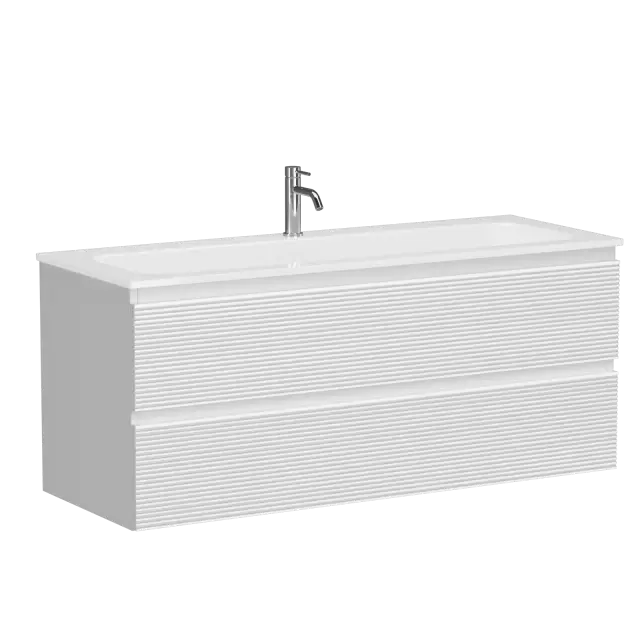 Тумба подвесная SANCOS Folk 1195х445х500, c двумя ящиками оснащенными доводчиками, Bianco, арт.FL120W