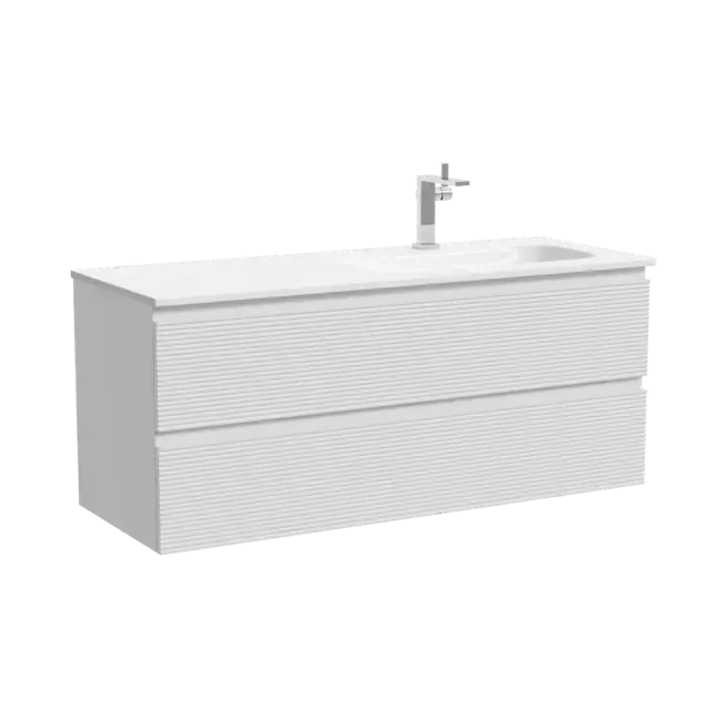 Тумба подвесная SANCOS Folk  правая 1195х445х500, c двумя ящиками оснащенными доводчиками, Bianco, арт.FL120RW