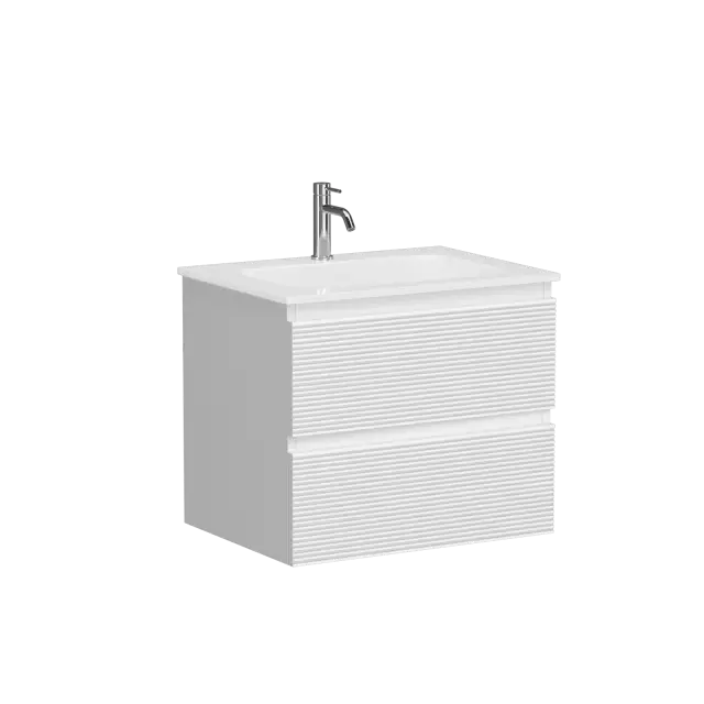 Тумба подвесная SANCOS Folk 590х445х500, c двумя ящиками оснащенными доводчиками, Bianco, арт.FL60W