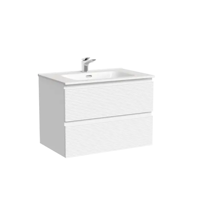 Тумба подвесная SANCOS Folk 690х445х500, c двумя ящиками оснащенными доводчиками, Bianco, арт.FL70W