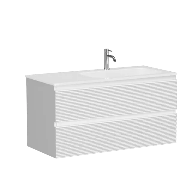 Тумба подвесная SANCOS Folk правая 995х445х500, c двумя ящиками оснащенными доводчиками, Bianco, арт.FL100RW