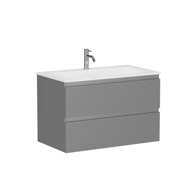 Тумба подвесная SANCOS Folk 790х445х500, c двумя ящиками оснащенными доводчиками, Ergraut soft, арт.FL80ES