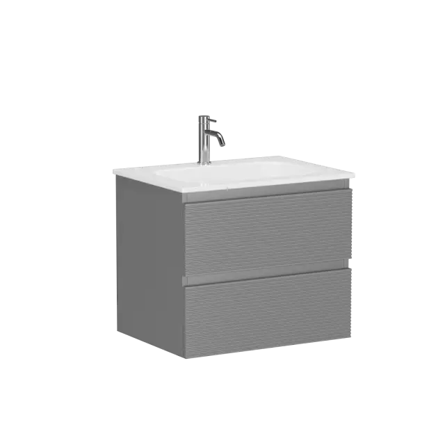 Тумба подвесная SANCOS Folk 590х445х500, c двумя ящиками оснащенными доводчиками, Ergraut soft, арт.FL60ES