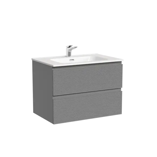 Тумба подвесная SANCOS Folk 690х445х500, c двумя ящиками оснащенными доводчиками, Ergraut soft, арт.FL70ES