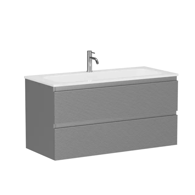 Тумба подвесная SANCOS Folk 995х445х500, c двумя ящиками оснащенными доводчиками, Ergraut soft, арт.FL100ES