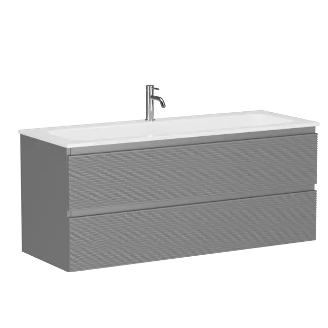 Тумба подвесная SANCOS Folk 1195х445х500, c двумя ящиками оснащенными доводчиками, Ergraut soft, арт.FL120ES