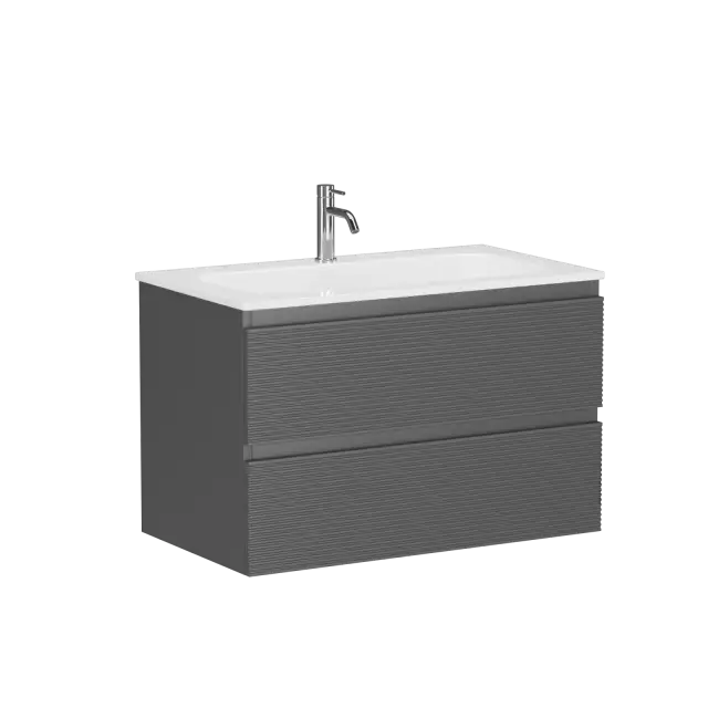 Тумба подвесная SANCOS Folk 790х445х500, c двумя ящиками оснащенными доводчиками, Grey soft, арт.FL80GS