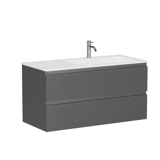 Тумба подвесная SANCOS Folk правая 995х445х500, c двумя ящиками оснащенными доводчиками, Grey soft, арт.FL100RGS